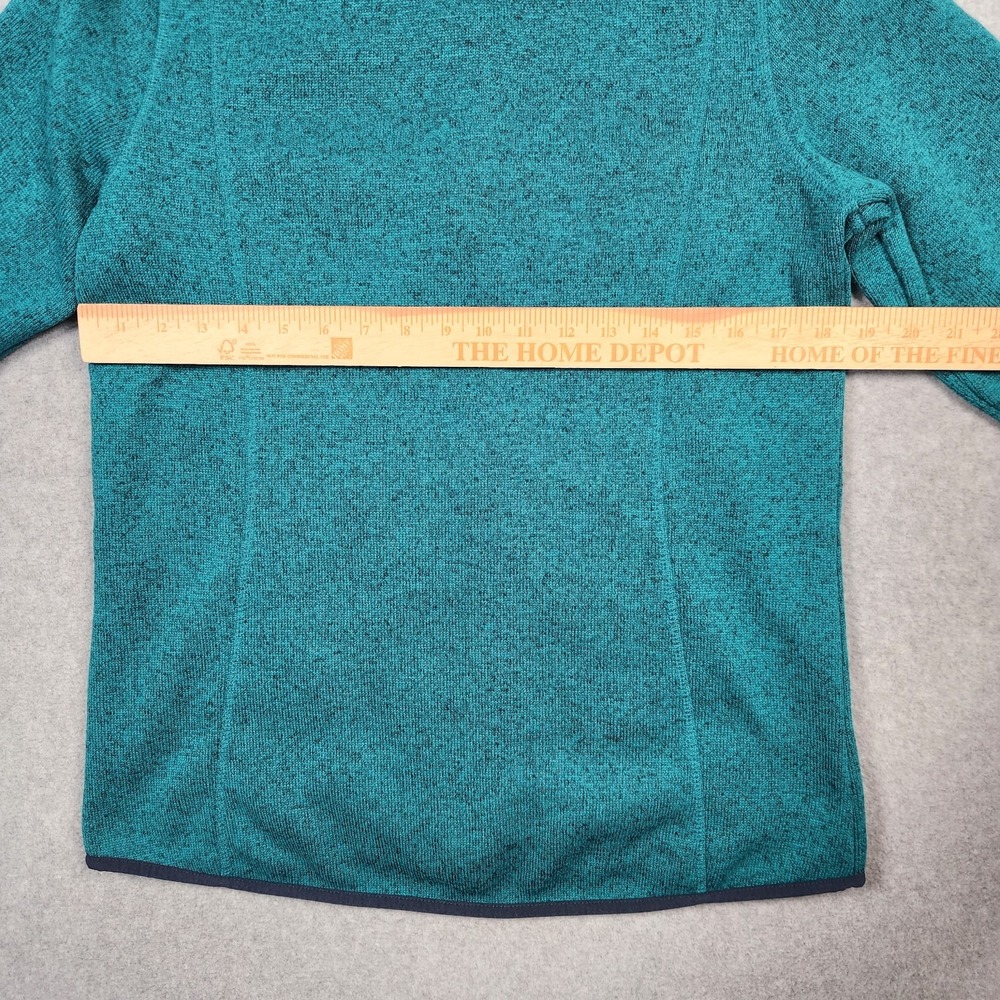 LL Bean Jacket Womens Medium Green Sweater Fleece Full Zip Sweatshirt Hiking - Picture 9 of 10
